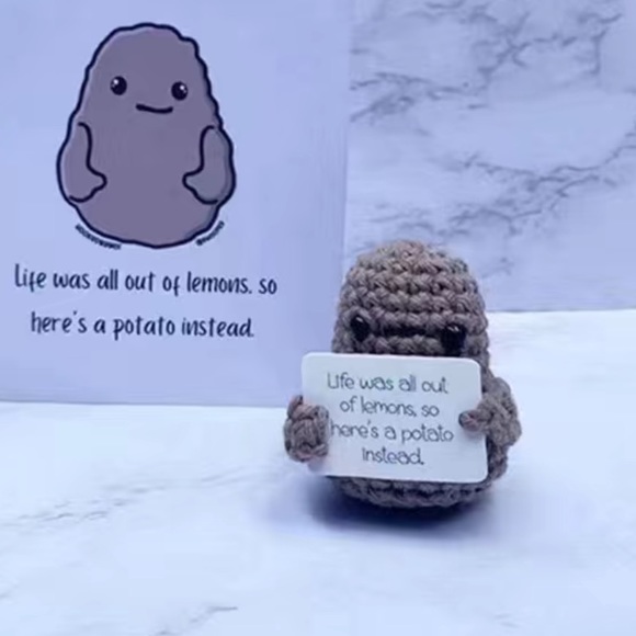 Potato crochet toy cute mini figure inspirational life quote positivity décor - Picture 5 of 10